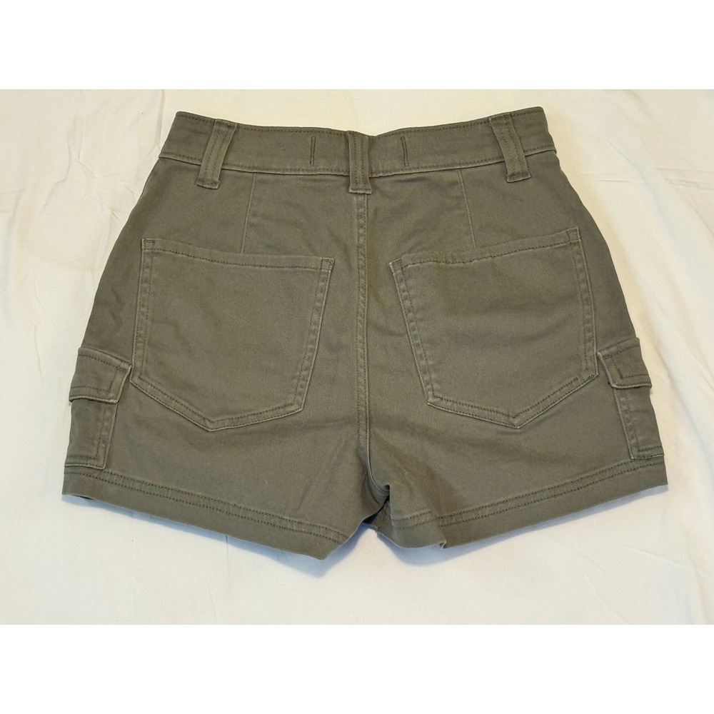 Hollister Ultra High-Rise Mom Short 3 Olive Green Cargo Utility Womens 00 W23 - Picture 2 of 5